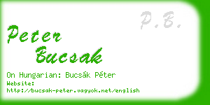 peter bucsak business card
