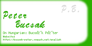 peter bucsak business card